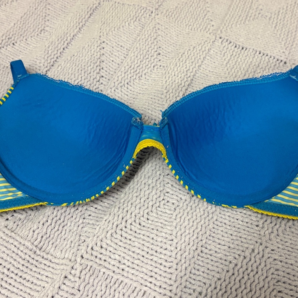 Aerie Blue and Yellow Striped 34B Bra - Picture 3 of 3